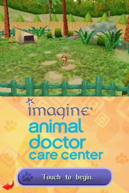 Imagine Animal Doctor Care Center title screen for Nintendo DS (DS) video game