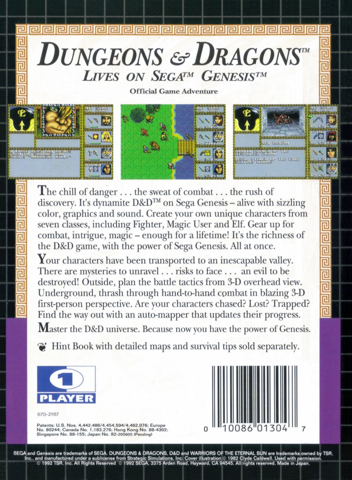 Dungeons and Dragons Warriors of the Eternal Sun Sega Genesis GEN for retro video game enthusiasts featuring classic role playing gameplay fantasy adventure turn based inspired combat dungeon exploration character progression epic quests and collectible gaming appeal back art 