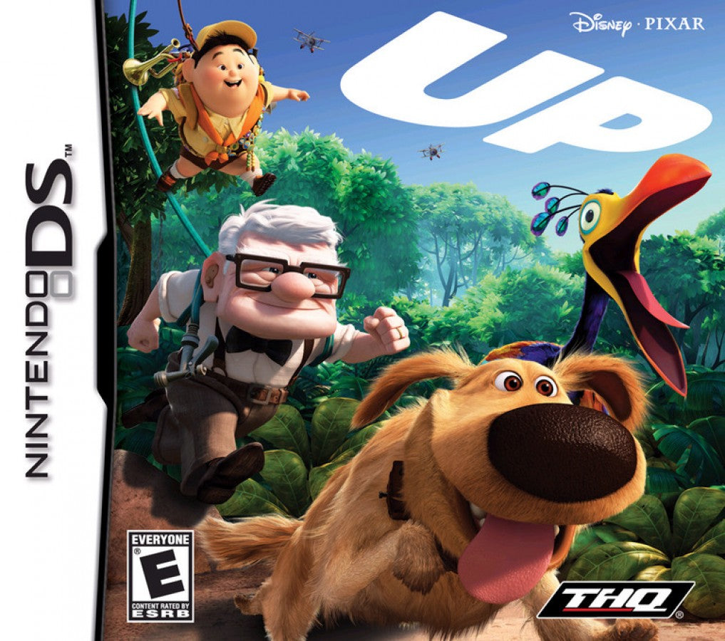 Disney Pixar Up for Nintendo DS with adventure gameplay following Carl, Russell, and Dug through exotic wilderness quests front cover