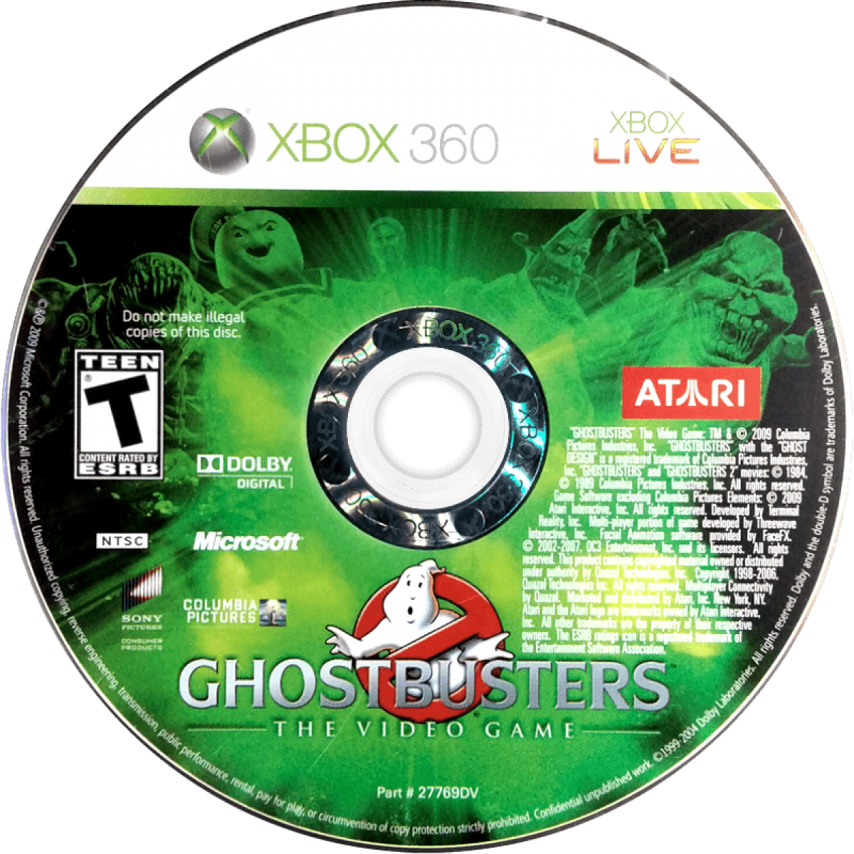 Ghostbusters: The Video Game disc for Xbox 360 (X360) action-adventure video game