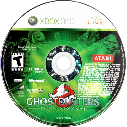 Ghostbusters: The Video Game disc for Xbox 360 (X360) action-adventure video game