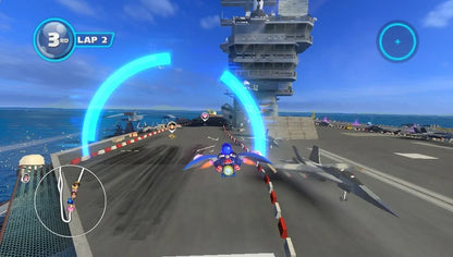Sonic & All-Stars Racing Transformed PlayStation Vita video game, arcade racing action, transforming vehicles, multiplayer gameplay, handheld console title gameplay screenshot