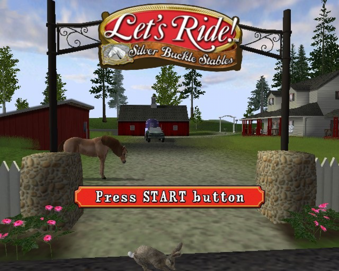Let's Ride Silver Buckle Stables PS2 PlayStation 2 horse riding simulation game retro video game title screen