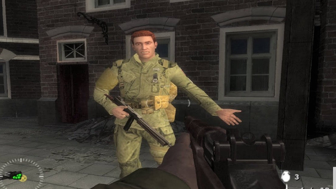 Medal of Honor Vanguard PS2 Sony PlayStation 2 first person shooter WWII military combat airborne paratrooper missions historical war campaign EA shooter gameplay squad based action retro gaming PlayStation 2 software video game title gameplay