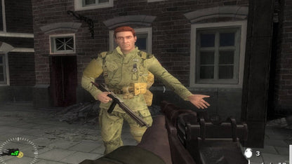 Medal of Honor Vanguard PS2 Sony PlayStation 2 first person shooter WWII military combat airborne paratrooper missions historical war campaign EA shooter gameplay squad based action retro gaming PlayStation 2 software video game title gameplay