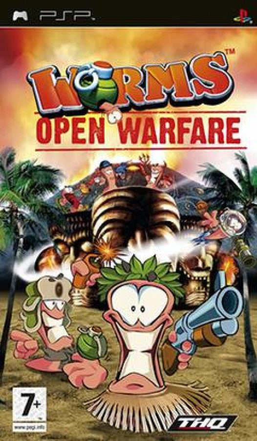 Worms Open Warrfare cover art for Playstation Portable (PSP) video game.