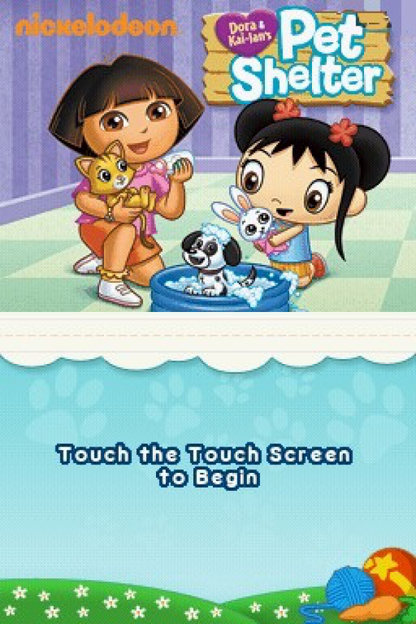 Dora & Kai-Lan's Pet Shelter – Nintendo DS: Care for pets, complete fun shelter tasks, and explore interactive adventures with Dora and Kai-Lan main menu