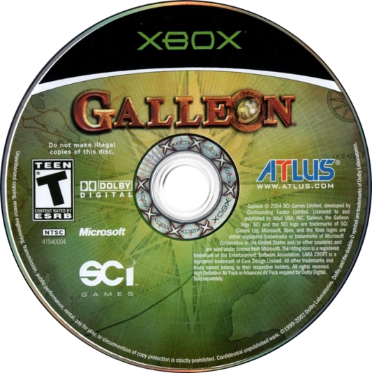 Galleon Islands of Mystery retro Xbox video game Galleon fantasy action adventure platform exploration pirate themed storytelling puzzle solving cinematic gameplay console title Xbox release disc