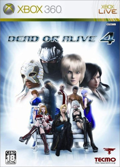 Dead or Alive 4 cover art for Xbox 360 (X360) fighting video game