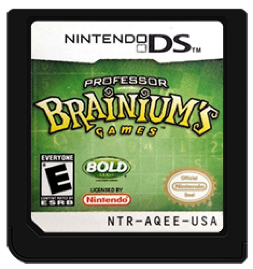 Professor Brainium's Games cartridge for Nintendo DS (DS) educational puzzle mini-game collection video game