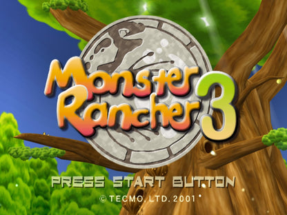Monster Rancher 3 PlayStation 2 (PS2) monster breeding RPG video game title screen