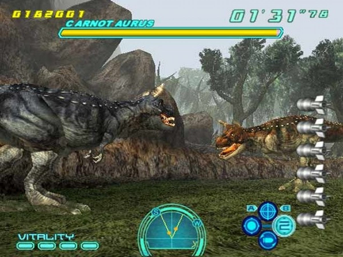 Dino Stalker PlayStation 2 PS2 retro video game light gun shooter gameplay (2002)