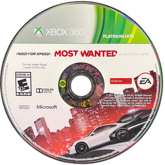 Need for Speed Most Wanted 2012 Xbox 360 inspired design featuring open world street racing aesthetic high speed pursuits exotic supercars intense police chases competitive multiplayer action urban driving freedom cinematic racing gameplay presentation disc 