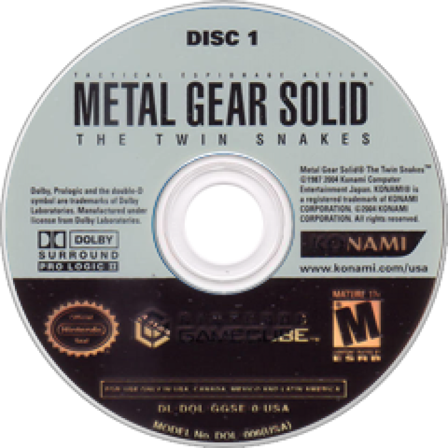 Metal Gear Solid: The Twin Snakes – GameCube (GC) Front Cover Disc 1 Art for this GameCube Video Game 