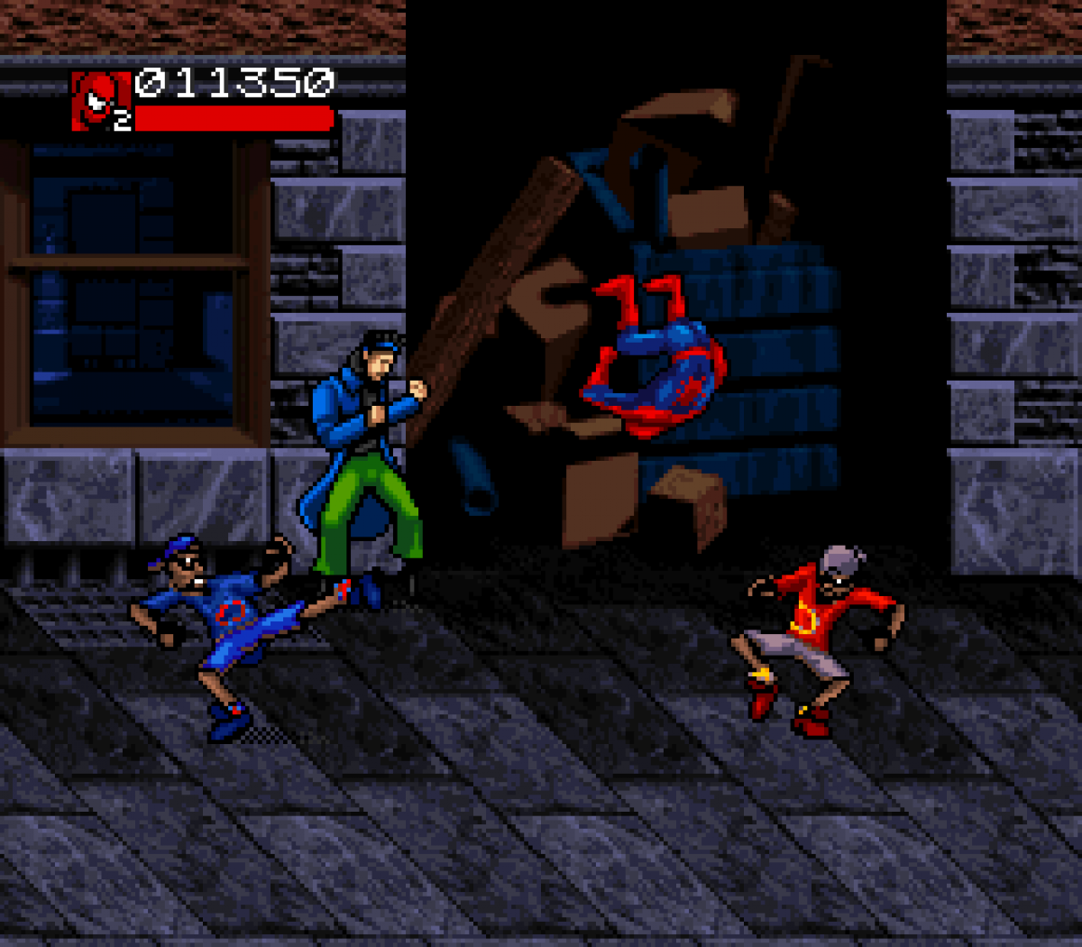 Venom Spider-Man Separation Anxiety for Super Nintendo side scrolling beat em up featuring Spider Man and Venom battling symbiote enemies with co op gameplay and comic inspired action gameplay