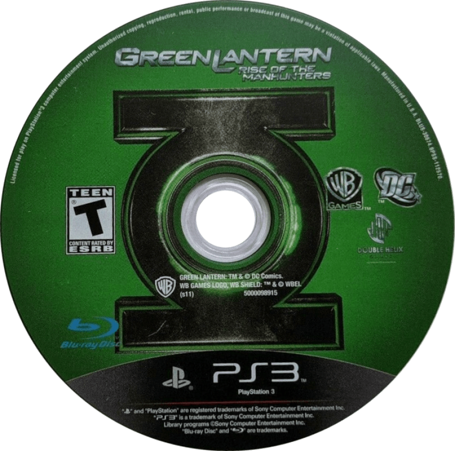 Green Lantern: Rise of the Manhunters PS3 action superhero adventure game for PlayStation 3 disc