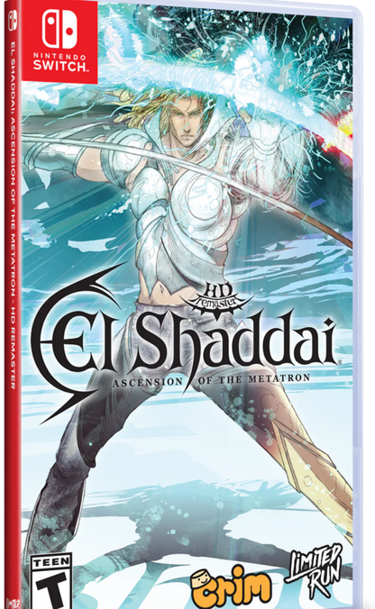 El Shaddai Ascension of the Metatron Limited Run #226 Nintendo Switch inspired design featuring visionary action adventure aesthetic striking artistic visuals celestial mythology inspired storytelling stylish combat surreal fantasy environments collectible limited release and immersive narrative gameplay presentation front cover