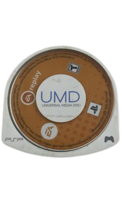 EA Replay PlayStation Portable PSP for retro video game fans featuring classic Electronic Arts game collection arcade action sports gameplay racing adventures strategy titles nostalgic handheld entertainment multiple genres collectible gaming appeal UMD disc