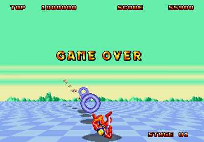 Space Harrier II Sega Genesis GEN for retro video game enthusiasts featuring classic arcade rail shooter gameplay fast paced sci fi action surreal fantasy worlds intense enemy battles iconic boss encounters and collectible gaming appeal gameplay