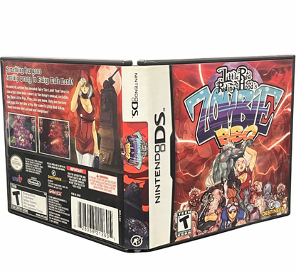 Little Red Riding Hood's Zombie BBQ CIB Nintendo DS DS video game featuring action shooting gameplay zombie battles quirky horror themes Little Red Riding Hood character fast paced combat colorful environments challenging enemies Nintendo DS handheld gaming retro video game collection outer cover