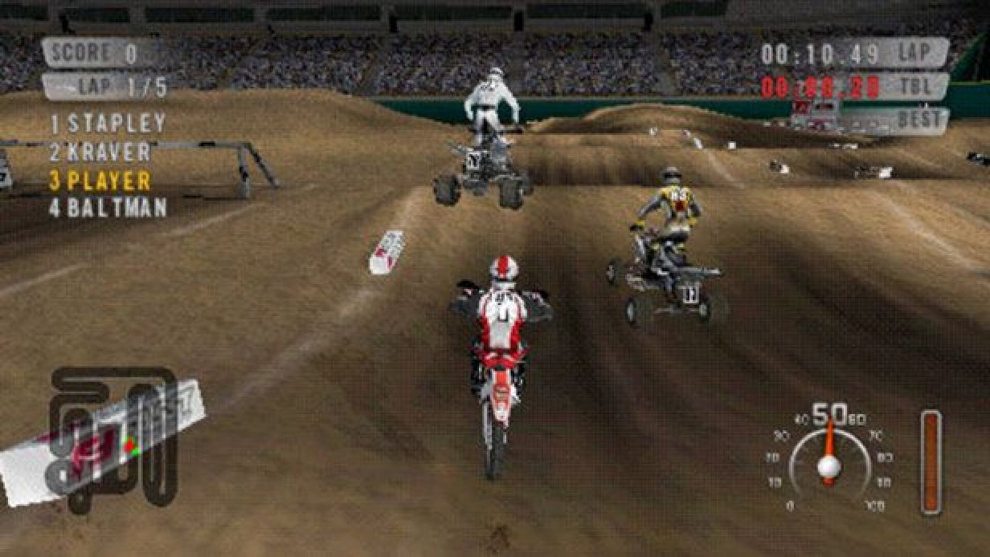 MX vs ATV: On the Edge gameplay for PlayStation Portable (PSP) off-road racing game