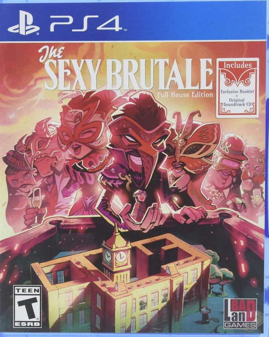 The Sexy Brutale: Full House Edition for PlayStation 4 puzzle adventure mystery game featuring time loop gameplay masked casino mansion murder investigation soundtrack and artbook edition cover