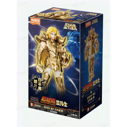 Blokees Saint Seiya Aries Mu Champion Class model kit buildable gold saint figure anime collectible snap fit detailed display piece zodiac warrior character toy for fans