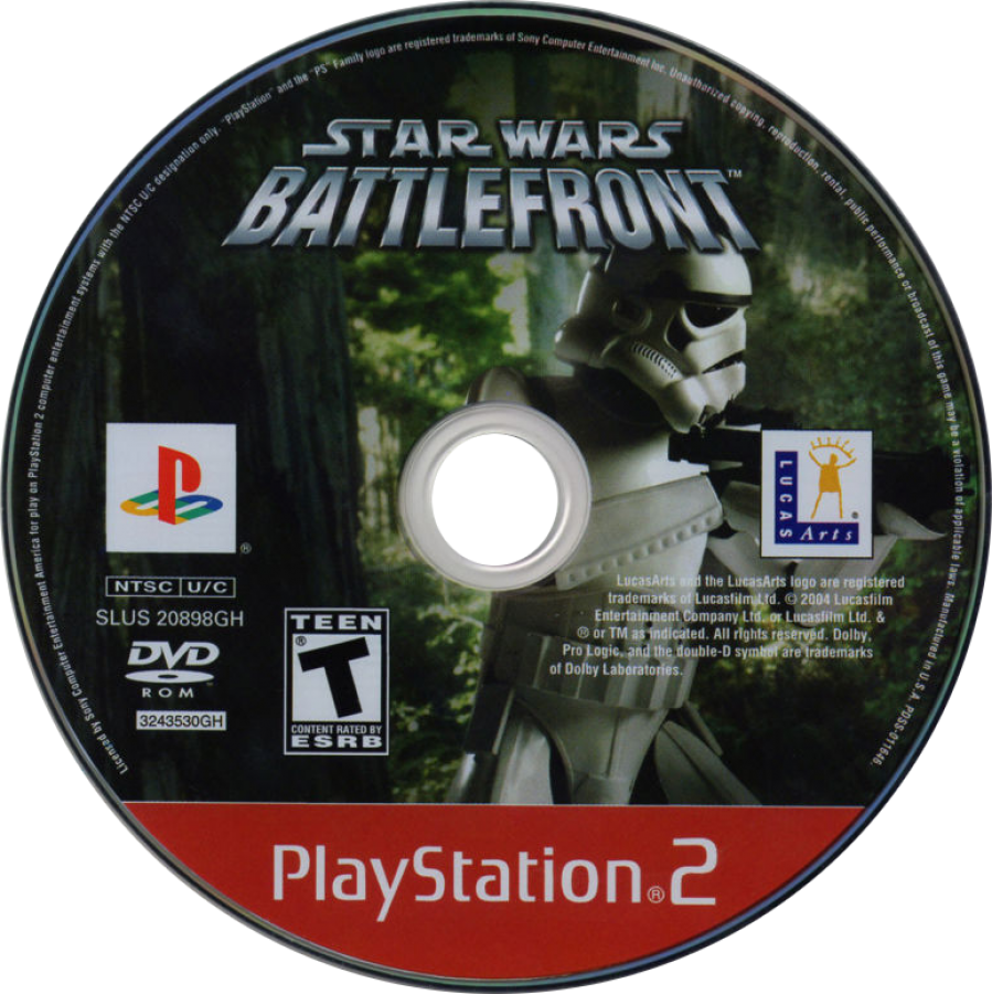 Star Wars Battlefront PS2 PlayStation 2 first person shooter third person shooter multiplayer galactic warfare action game retro video game disc Greatest Hits edition