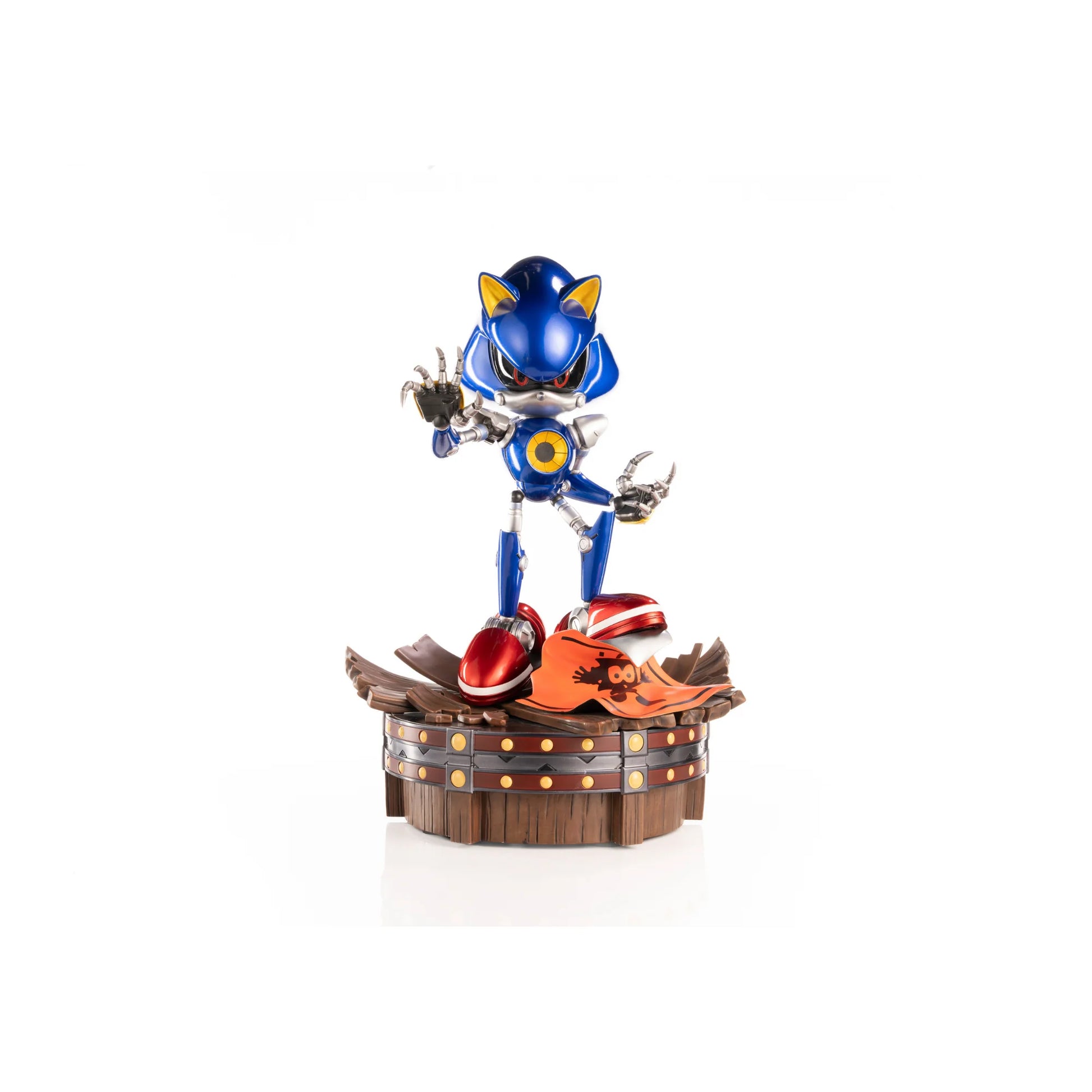 Metal Sonic The Steel Nemesis 15 Inch Premium Resin Statue by First 4 Figures F4F collectible Sonic the Hedgehog statue featuring detailed Metal Sonic character design premium resin construction dynamic sculpted details display base officially licensed collectible figure gaming decor and high end collector appeal