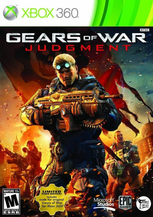Gears of War: Judgment for Xbox 360 (X360) featuring a high-intensity prequel following Kilo Squad led by Damon Baird as they defy military orders to save Halvo Bay; experience the "Declassified" mission system for added challenge, faster-paced multiplayer, and the debut of the chaotic OverRun mode in this cinematic expansion of the Gears universe front cover