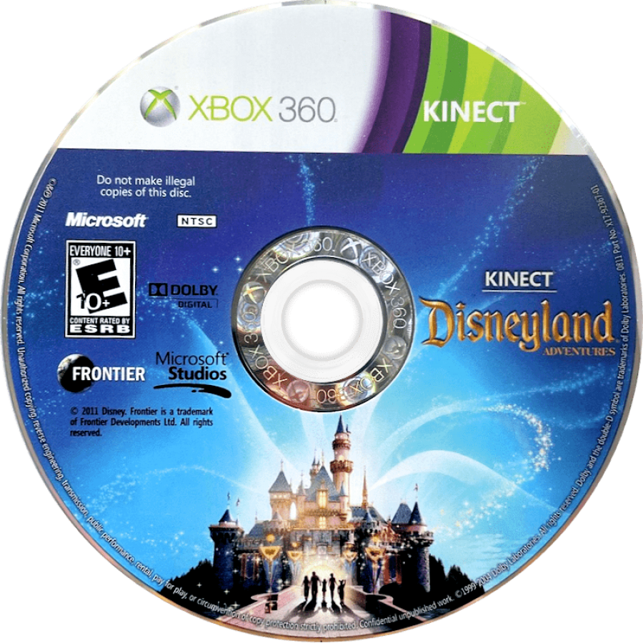 Kinect Disneyland Adventures disc for Xbox 360 (X360) motion-controlled family adventure video game