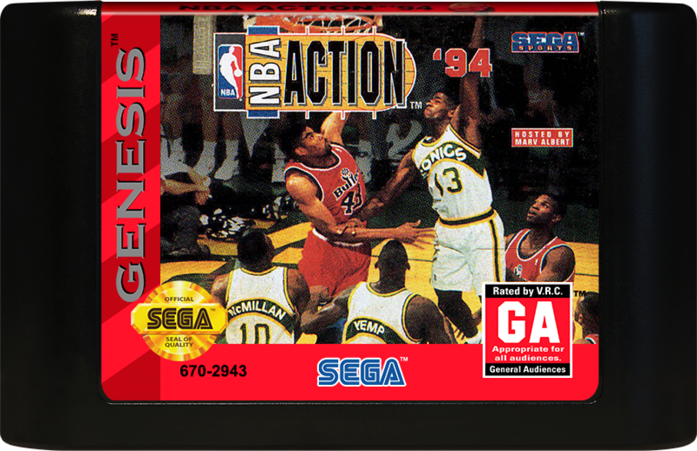 NBA Action 94 cartridge for Sega Genesis (GEN) video game