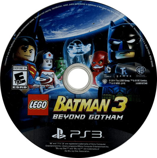 LEGO Batman 3 Beyond Gotham PlayStation 3 action-adventure video game featuring Batman Robin Justice League Lantern worlds outer space setting Brainiac villain character swapping puzzle solving brick-building humor collectible studs DC Comics superhero roster Lantern rings powers disc