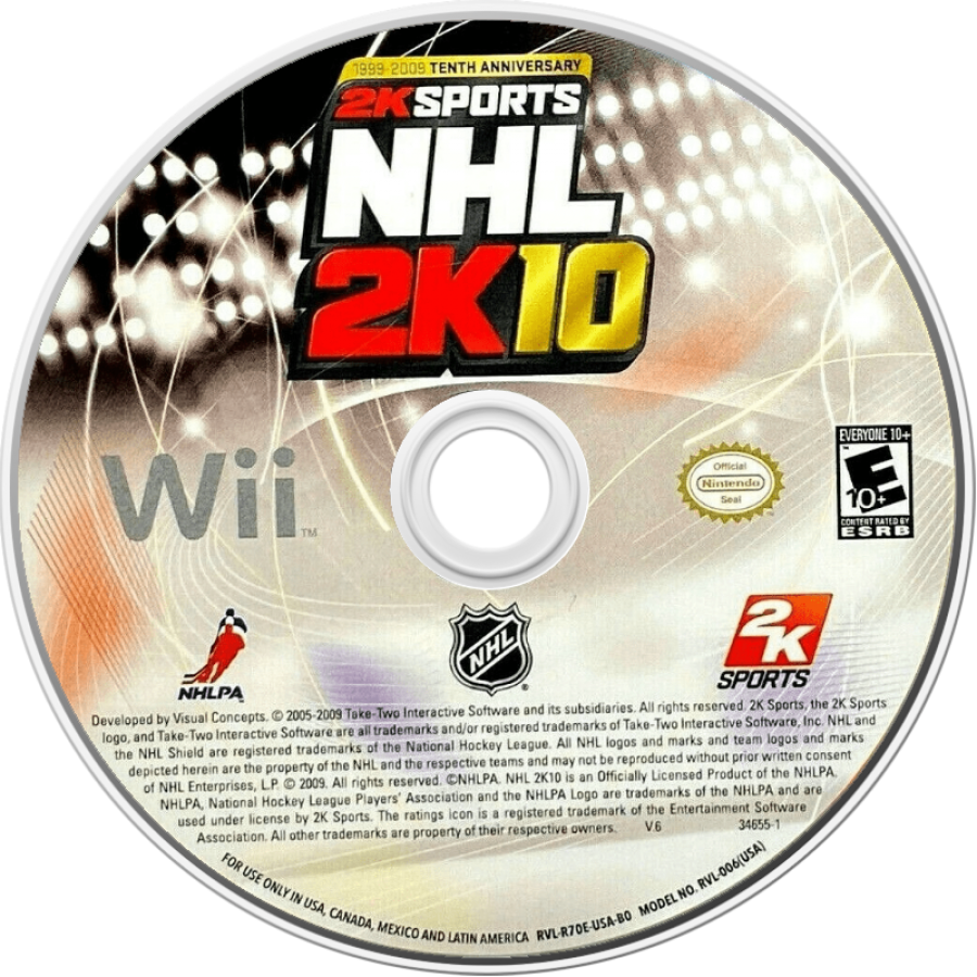 NHL 2K10 – Nintendo Wii (Wii) ice hockey sports simulation video game disc