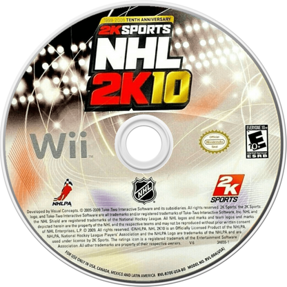 NHL 2K10 – Nintendo Wii (Wii) ice hockey sports simulation video game disc