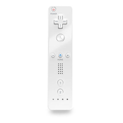 White XYAB brand Wii Remote with built-in Motion Plus controller compatible with Nintendo Wii