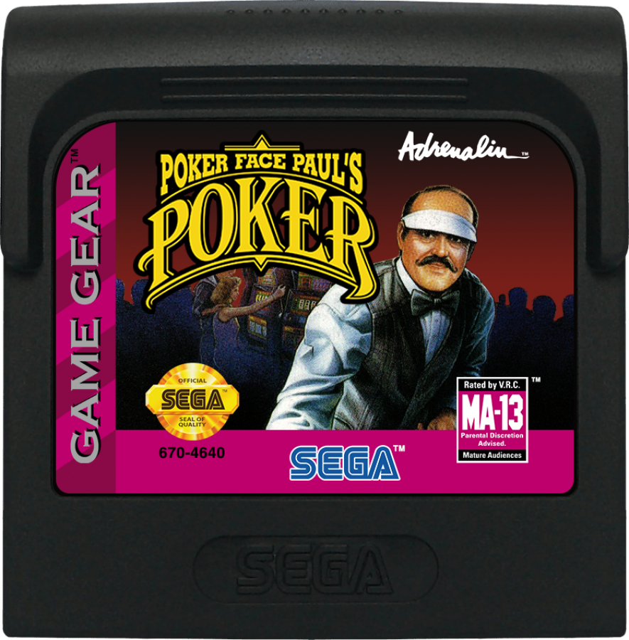 Poker Face Paul's: Poker cartridge for Sega Game Gear (GG) video game