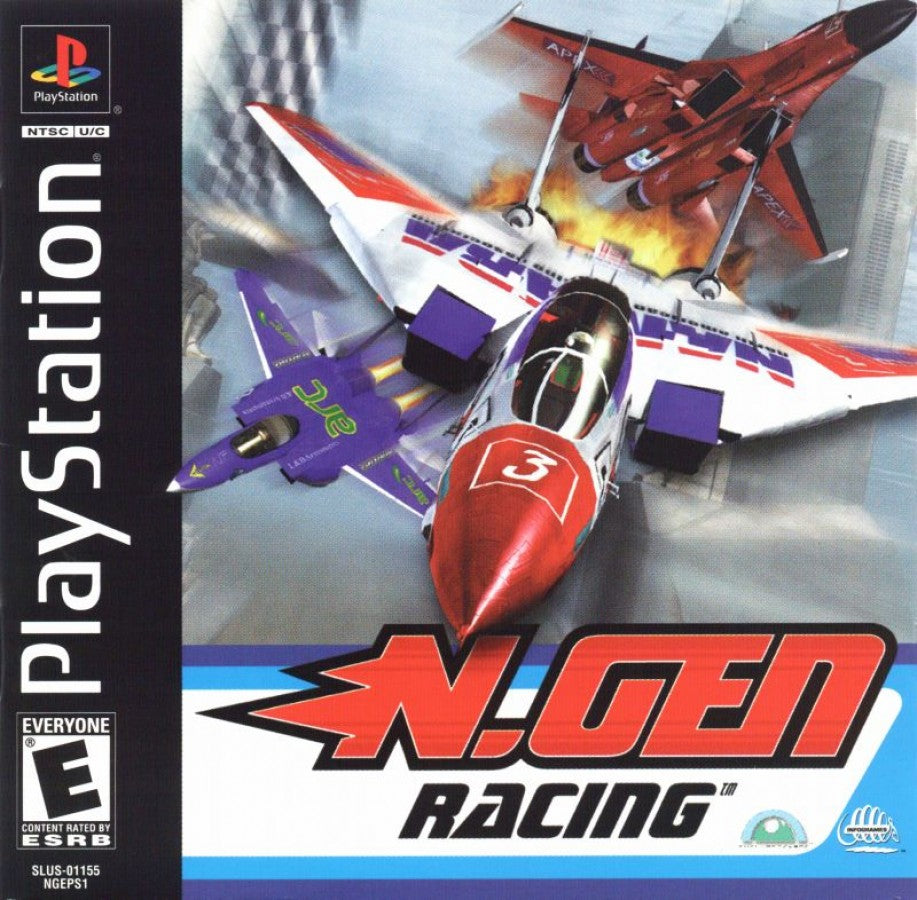 NGEN Racing retro futuristic combat racing game for PlayStation 1 (PS1) cover art