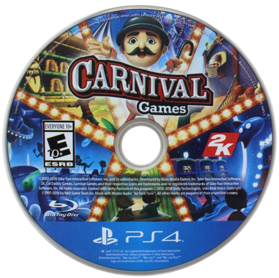 Carnival Games disc for PlayStation 4 (PS4) party mini-game collection