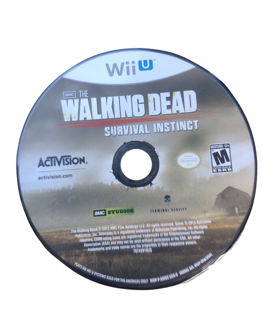 The Walking Dead: Survival Instinct disc cover art for Nntendo Wii U (Wii U) zombie survival video game.