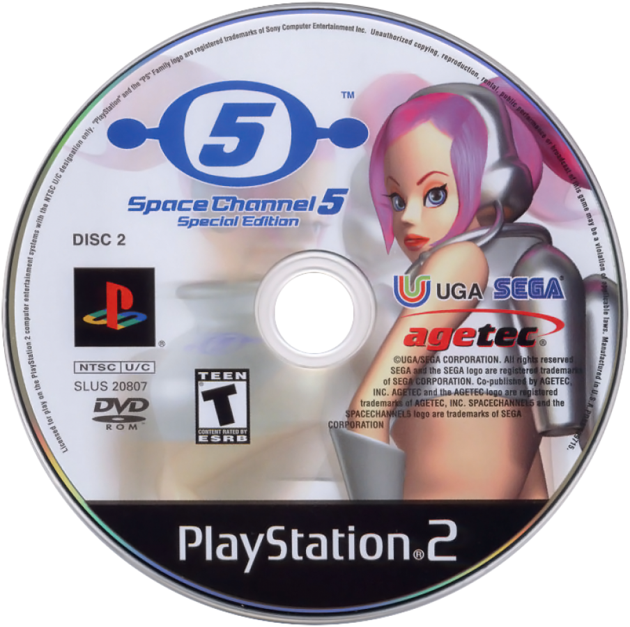 Space Channel 5 Special Edition PlayStation 2 PS2 for rhythm action video game fans featuring musical dance battles stylish retro futuristic visuals Ulala adventure timing based gameplay colorful characters catchy soundtrack Sega classic arcade inspired entertainment collectible gaming appeal disc 2