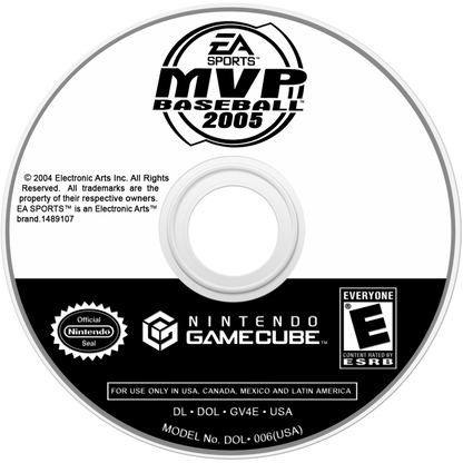 MVP Baseball 2005 disc for GameCube (GC) sports baseball video game