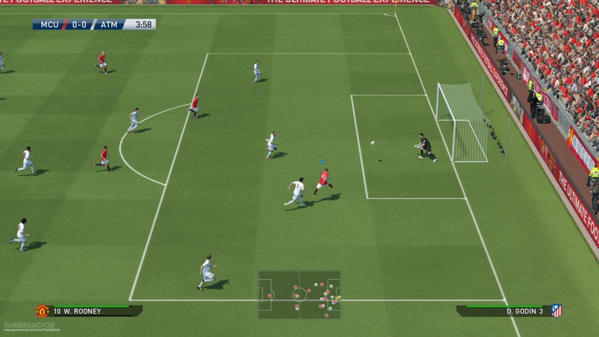 Pro Evolution Soccer 2015 for PlayStation 4 (PS4) at Gamers INC, featuring the award-winning FOX Engine for stunning realism, incredible player likenesses, and revamped "The Pitch is Ours" gameplay for unparalleled control and fluid soccer action on your PS4 console gameplay screenshot