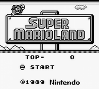 Super Mario Land title screen for Nintendo Game Boy 