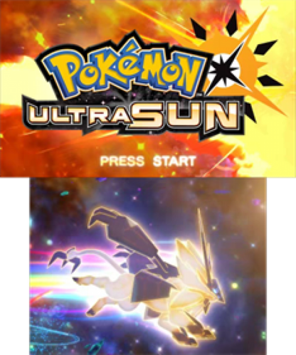 Pokemon: Ultra Sun title screen for Nintendo 3DS (3DS) video game