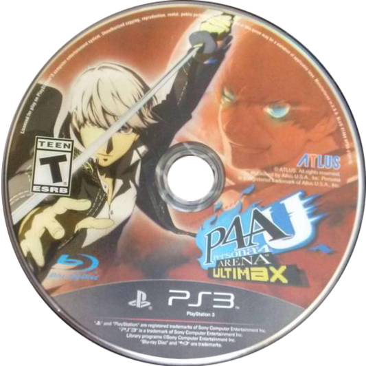 Persona 4 Arena Ultimax PlayStation 3 PS3 for retro video game enthusiasts featuring anime fighting gameplay fast paced 2D combat Persona summoning mechanics character driven story modes stylish visual novel elements combo based battles and collectible gaming appeal disc