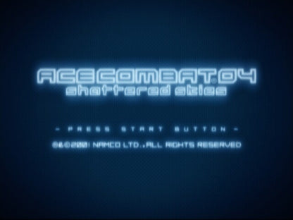 Ace Combat 04: Shattered Skies PS2 flight combat video game title screen