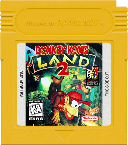 Donkey Kong Land 2 cartridge art for Game Boy (GB) video game  