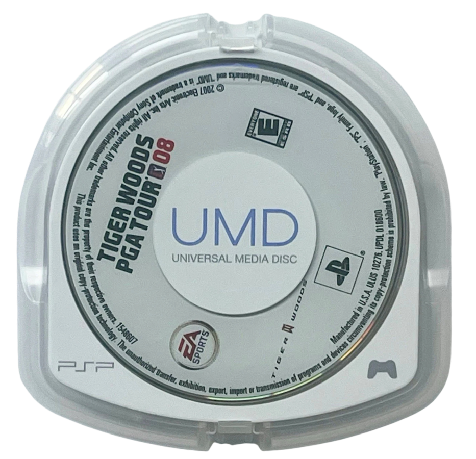 Tiger Woods PGA Tour 08 disc for PlayStation Portable (PSP) golf sports game