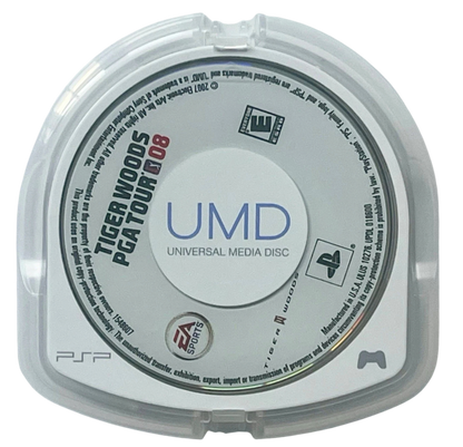 Tiger Woods PGA Tour 08 disc for PlayStation Portable (PSP) golf sports game